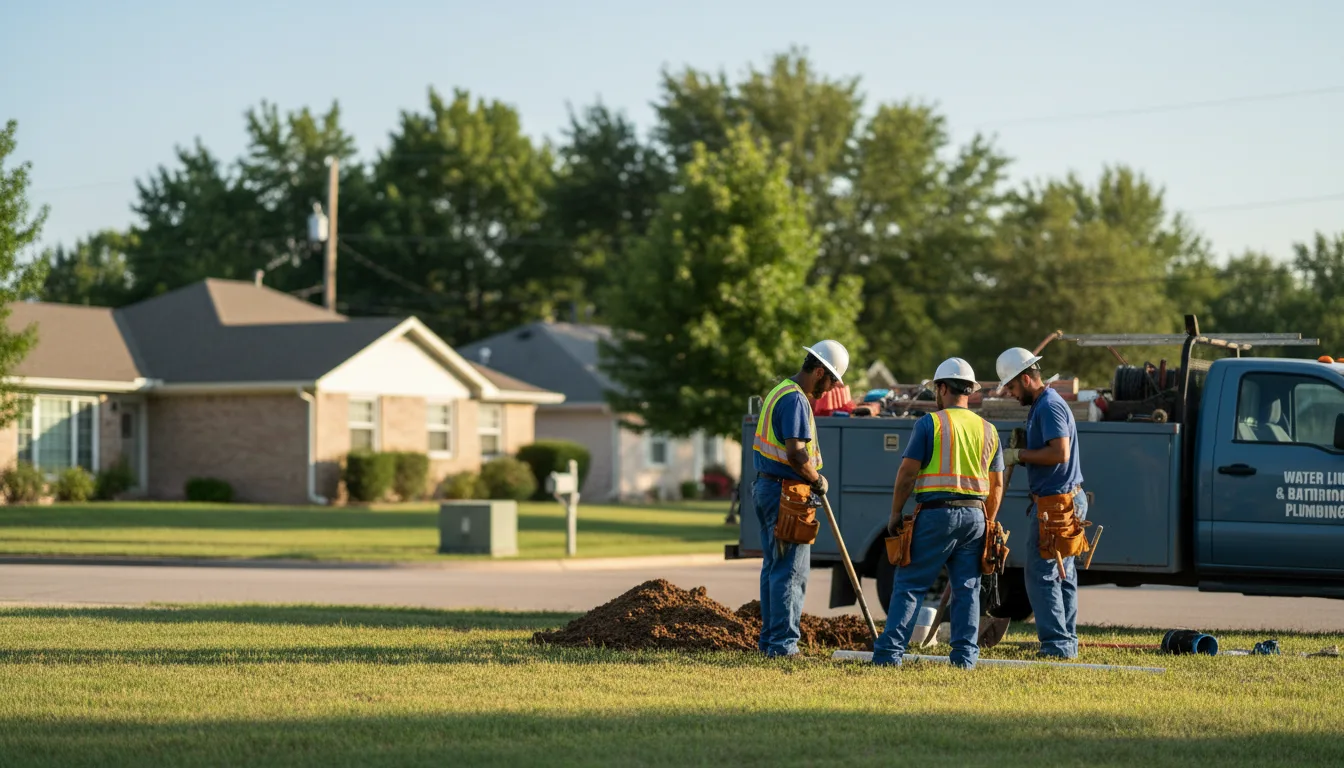 Residential water line and bathroom plumbing service in North Franklin, CT